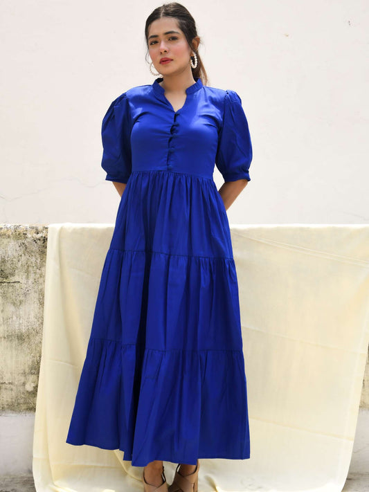 Blue Elegance Cotton Maxi Dress | Summer Dress | Cotton Outfit