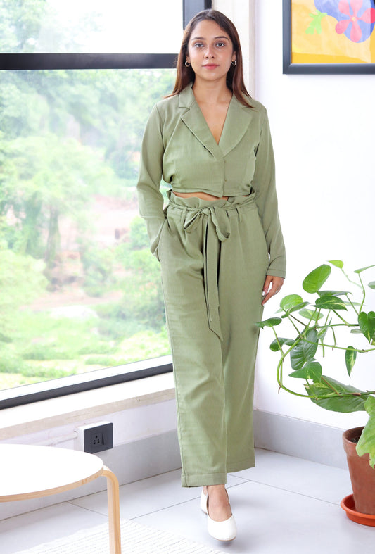 Graceful Green Co-ord Set | Comfortable Work Wear